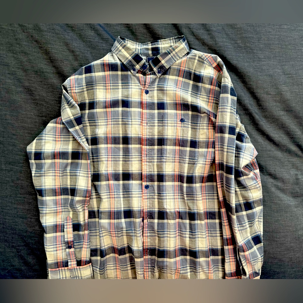 Long sleeve plaid button down size XXL